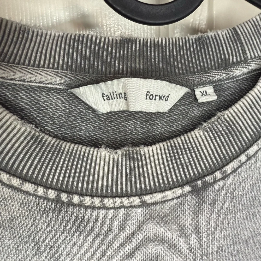 Free People Falling Forward NWOT Crewneck Sweatshirt XL Gray Oversized Pullover - Picture 5 of 14
